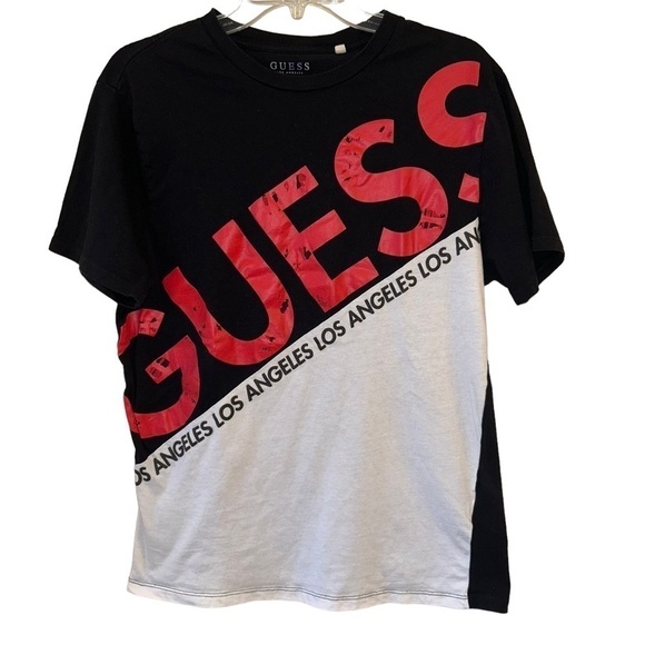 GUESS T-Shirt Black Red White Y2K 90’s - Picture 1 of 6